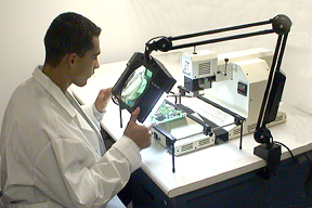Magnifying lights, BGA inspection, illuminated magnifiers, ESD-Safe Magnification.
