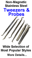 Non-Magnetic, Stainless Steel, Tweezers & Probes